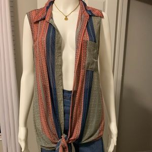 Long boho multicolor cardigan